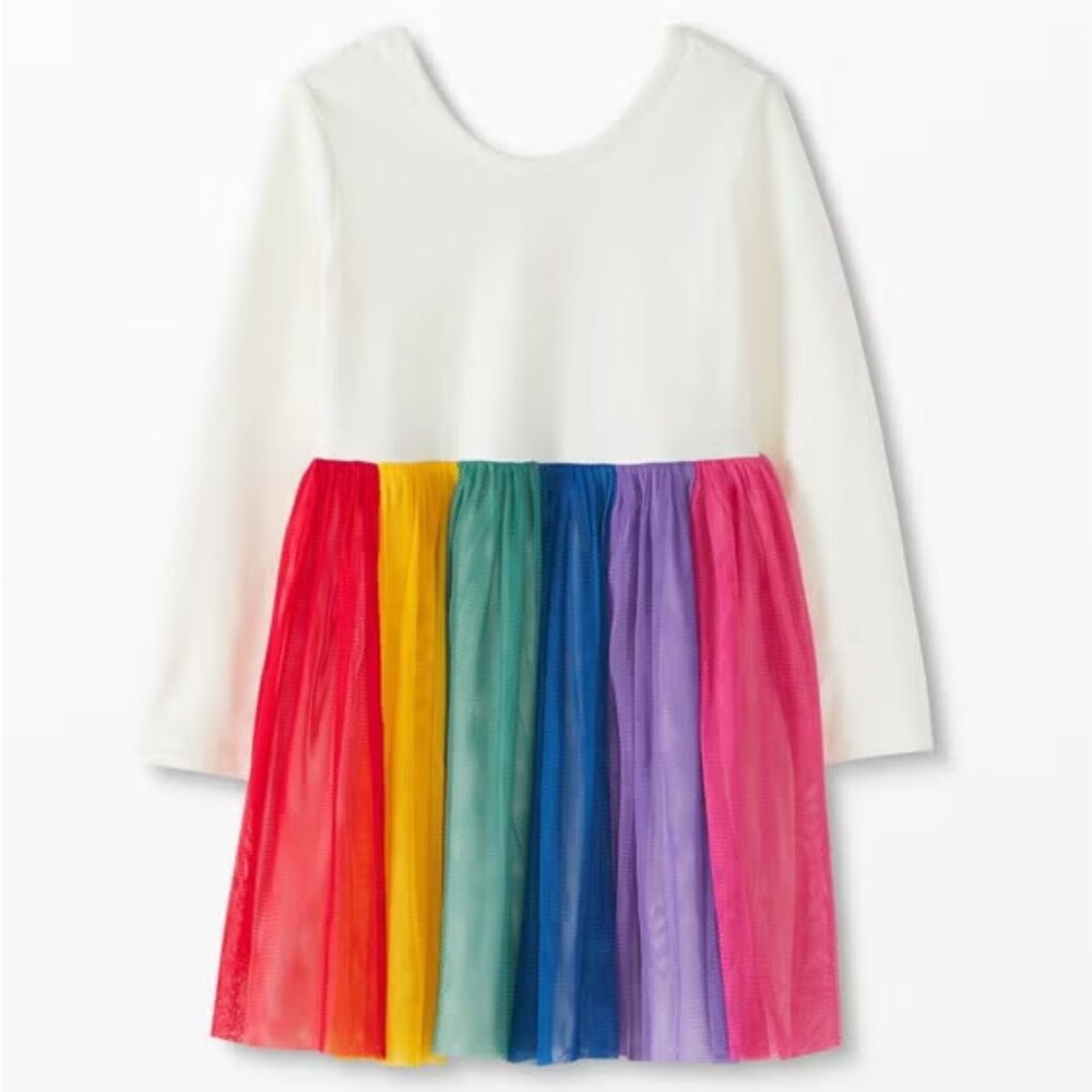 NEW Hanna Andersson Rainbow Tulle Dress Size 12 (150 cm)
